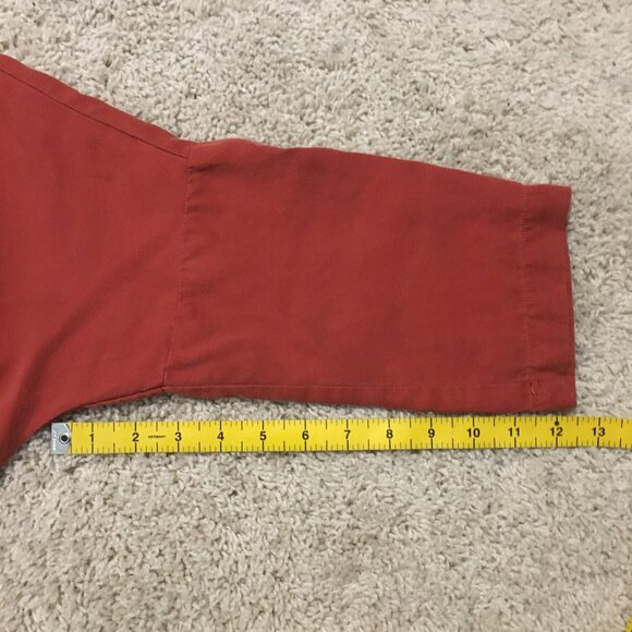 Mavi Brick Red 3/4 Sleeve Button Up Dress Shirt Made in Turkey - Picture 12 of 12